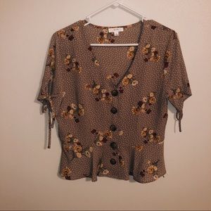 Button Up Crop Shirt